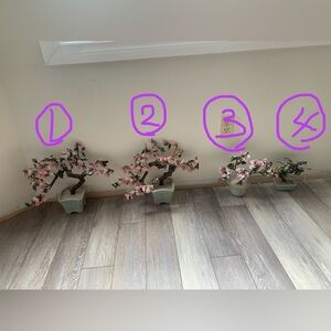 Elegant Pink Flower Bonsai Tree Home Accent